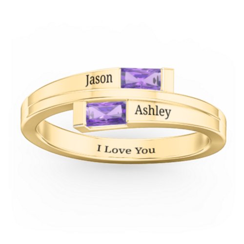 Double Baguette Bypass Ring
