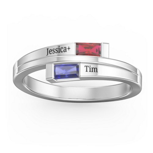 Double Baguette Bypass Ring