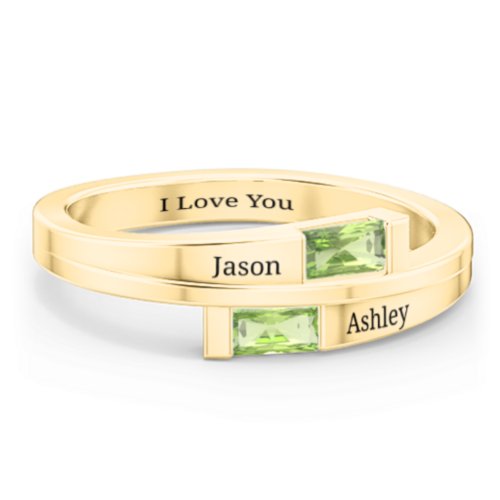 Double Baguette Bypass Ring