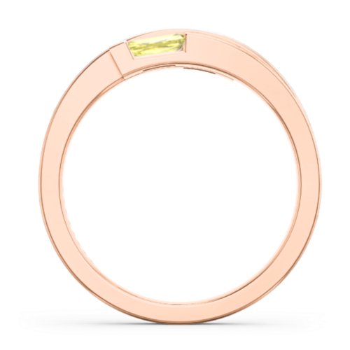 Double Baguette Bypass Ring – 10K Rose Gold with Aquamarine and Citrine