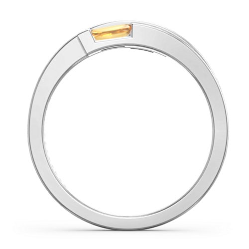 Double Baguette Bypass Ring – Sterling Silver with Citrine
