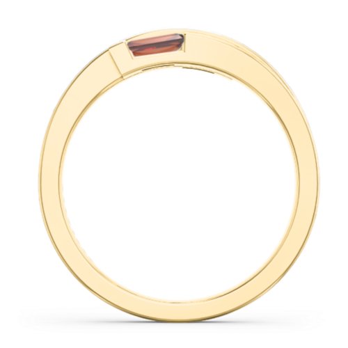 Double Baguette Bypass Ring – 10K Yellow Gold with Garnet