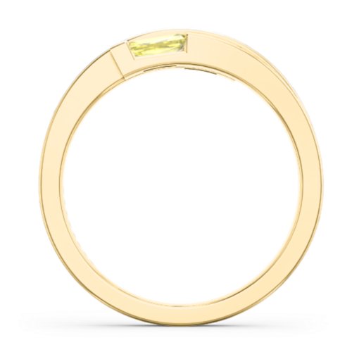 Double Baguette Bypass Ring – 10K Yellow Gold with Aquamarine and Citrine