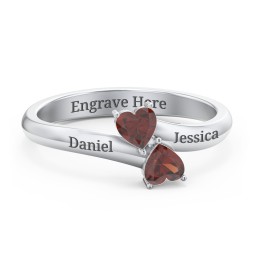 Inverted Twin Heart Ring