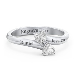 Inverted Twin Heart Ring