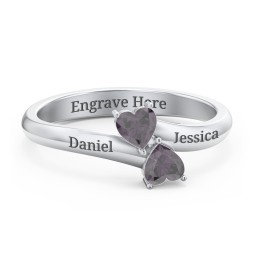 Inverted Twin Heart Ring