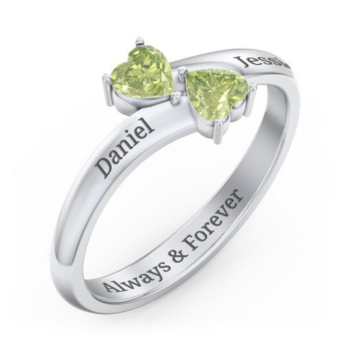 Inverted Twin Heart Ring