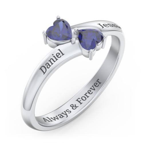 Inverted Twin Heart Ring