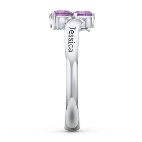 Inverted Twin Heart Ring