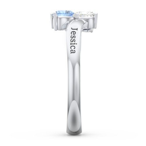 Inverted Twin Heart Ring