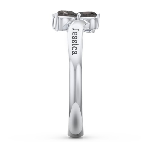Inverted Twin Heart Ring