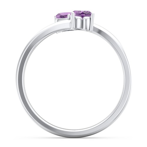 Inverted Twin Heart Ring