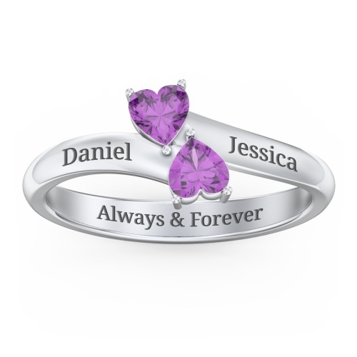 Inverted Twin Heart Ring