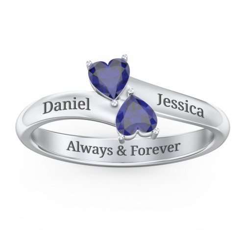 Inverted Twin Heart Ring