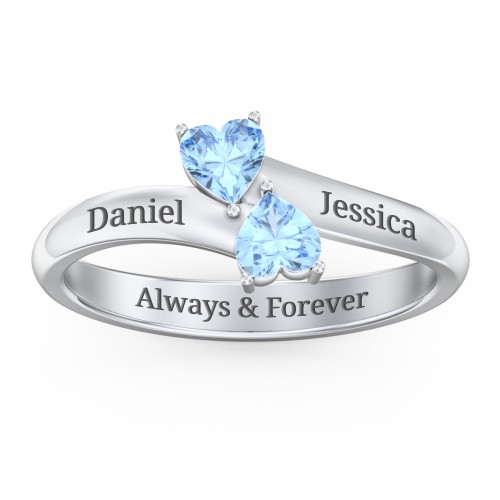 Inverted Twin Heart Ring