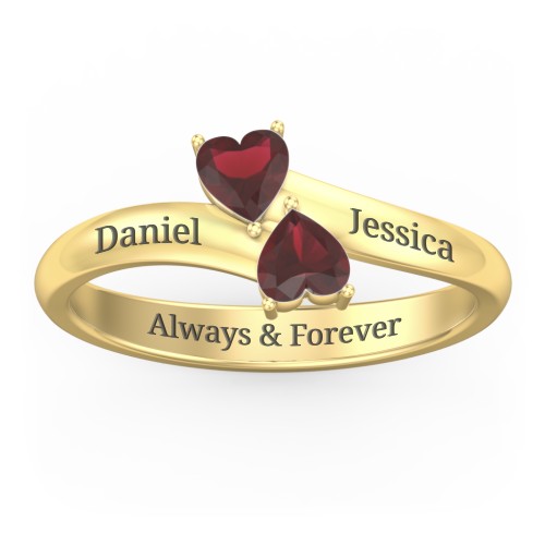Inverted Twin Heart Ring