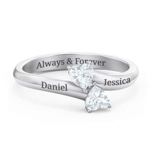 Inverted Twin Heart Ring