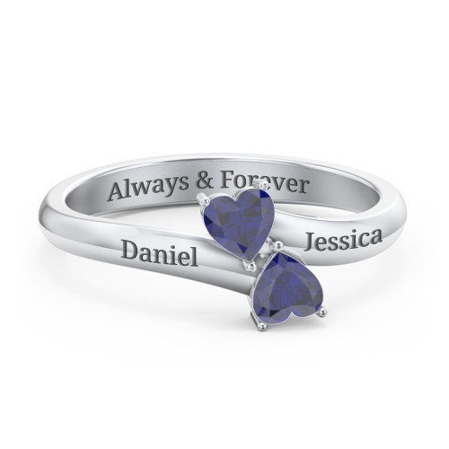 Inverted Twin Heart Ring