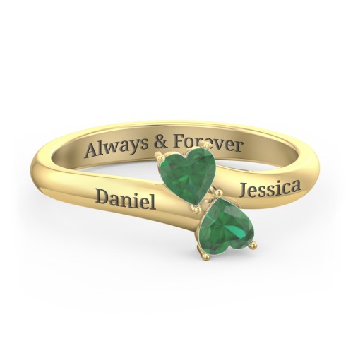 Inverted Twin Heart Ring