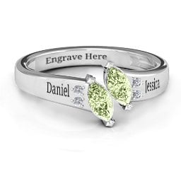 Twin Marquises and Accent Ring