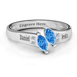 Twin Marquises and Accent Ring