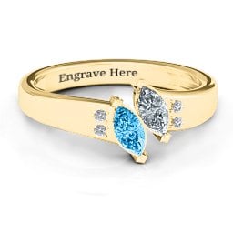 Twin Marquises and Accent Ring