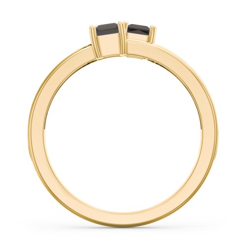 Two Stone Split Band Ring with Accents