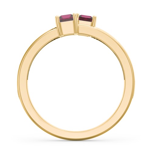 Two Stone Split Band Ring with Accents