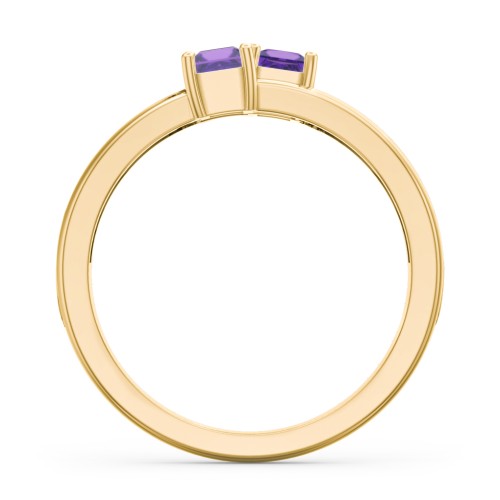Two Stone Split Band Ring with Accents