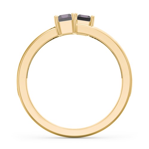 Two Stone Split Band Ring with Accents
