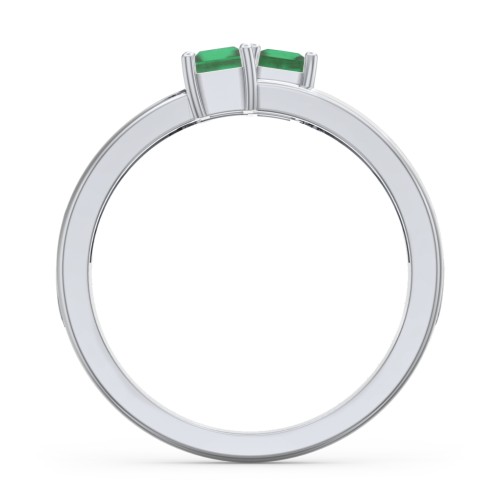 Two Stone Split Band Ring with Accents