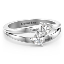 Twin Hearts Ring