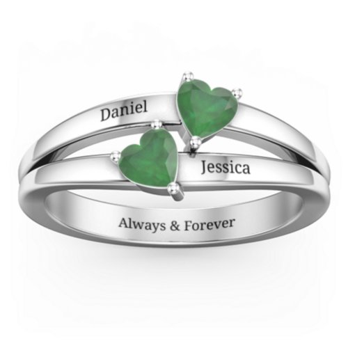 Twin Hearts Ring