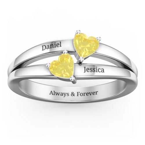 Twin Hearts Ring