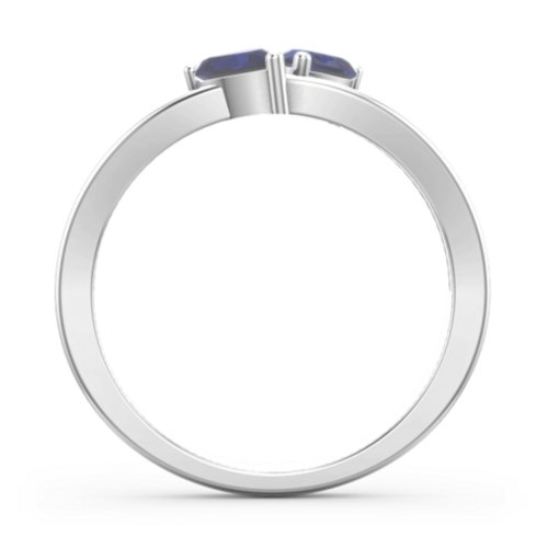 Twin Hearts Ring – Sterling Silver with Blue Sapphire