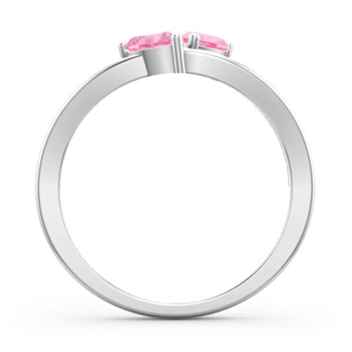Twin Hearts Ring – Sterling Silver with Pink Tourmaline