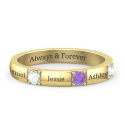 Elegant Three Gemstone Ring