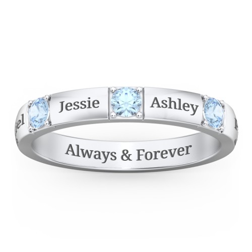 Elegant Three Gemstone Ring