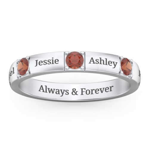 Elegant Three Gemstone Ring