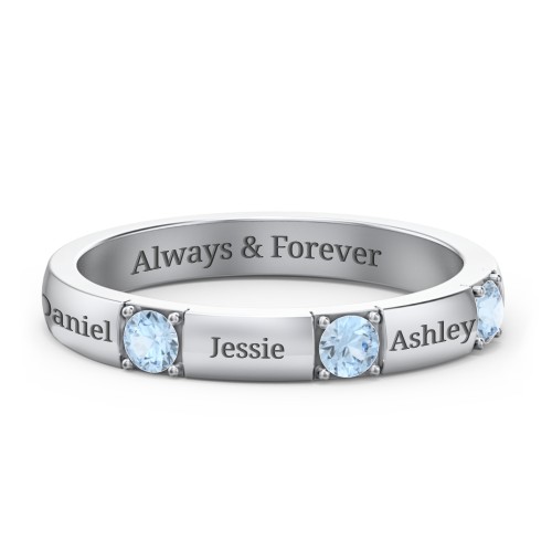 Elegant Three Gemstone Ring
