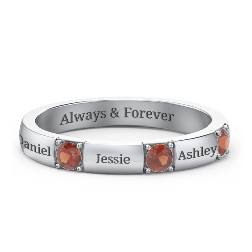 Elegant Three Gemstone Ring