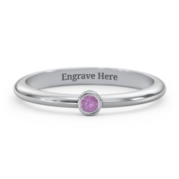 Classic Bezel Set Ring in 925 Sterling Silver with Amethyst