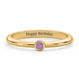 Classic Bezel Set Ring in 18K Gold Plated Silver