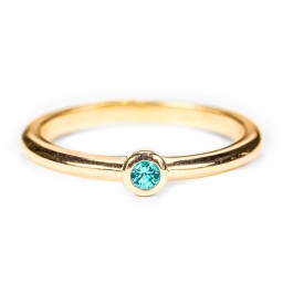 Classic Bezel Set Ring in 18K Gold Plated Silver with Amethyst