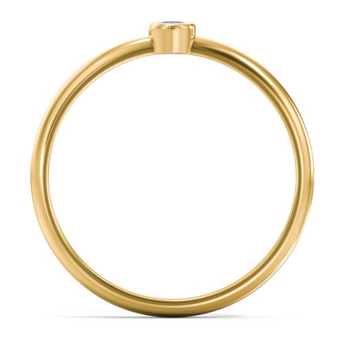 Classic Bezel Set Ring – 18K Gold Plated Silver with Blue Sapphire
