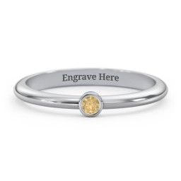 Classic Bezel Set Ring in 925 Sterling Silver with Citrine