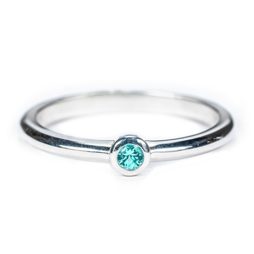 Classic Bezel Set Ring – Sterling Silver with Blue Topaz
