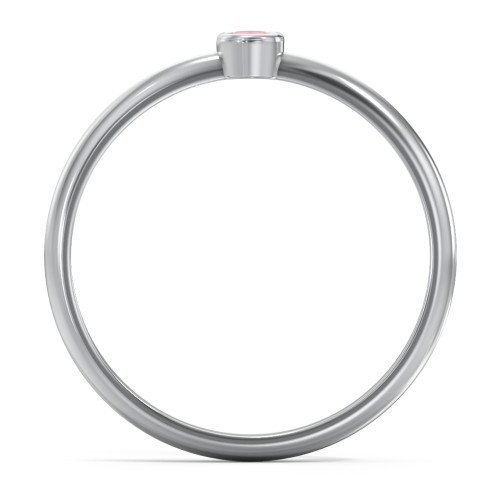 Classic Bezel Set Ring – Sterling Silver with Pink Tourmaline