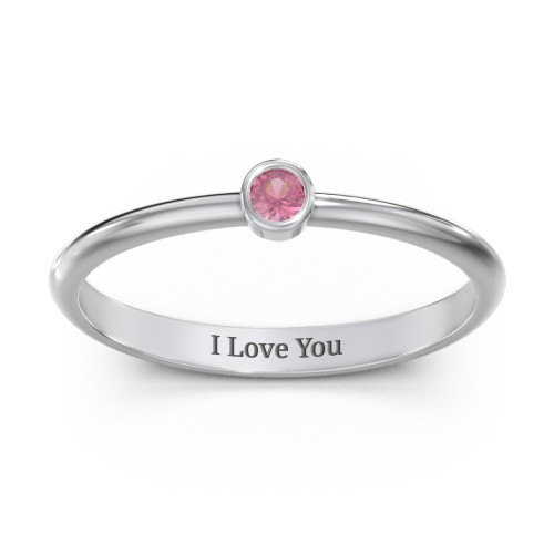 Classic Bezel Set Ring – Sterling Silver with Pink Tourmaline