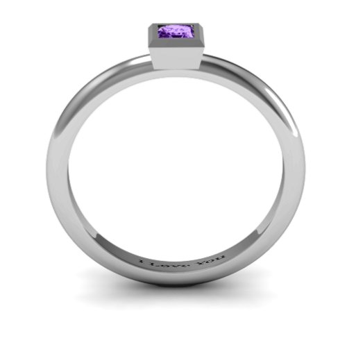 Ovation Classic Princess Setting Ring – Sterling Silver with Amethyst